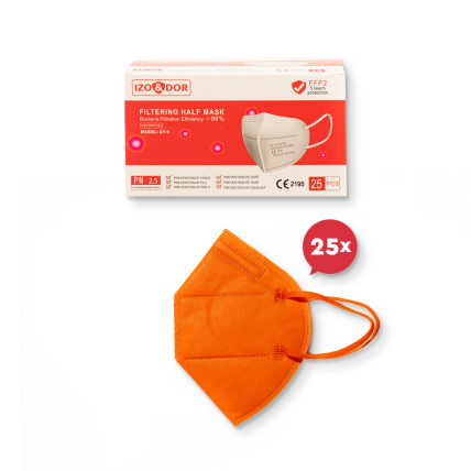 Izo & Dor μάσκα υψηλής προστασίας FFP2, με 5 στρώσεις, μίας χρήσης, χρώματος πορτοκαλί
