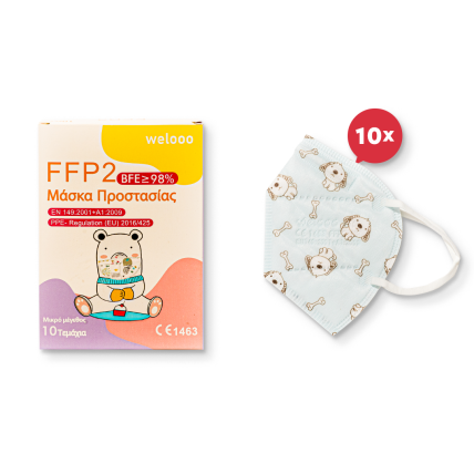 Welooo παιδική μάσκα προστασίας FFP2 με διάφορα σχέδια, BFE≥ 98%